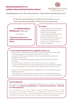 Beamtenanwärter in im mittleren feuerwehrtechnischen Dienst
