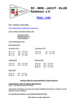 Hallentermine 2015/16 - RC-Mini-Jacht-Klub