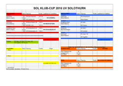 SOL KLUB-CUP 2016 UV SOLOTHURN