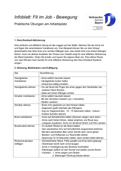 Infoblatt: Fit im Job - Bewegung