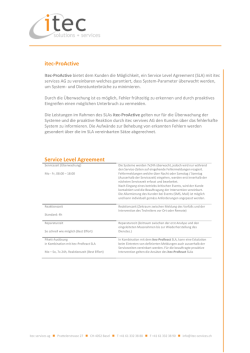 itec-ProActive Service Level Agreement