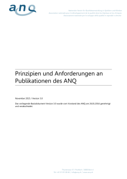 Grundlagenpapier "Prinzipien und Anforderungen an