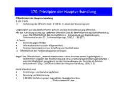 170: Prinzipien der Hauptverhandlung