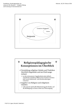 Religionsp&auml;dagogische Konzepte und Prinzipien