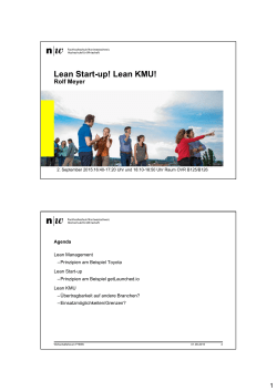 Lean Start-up! Lean KMU!
