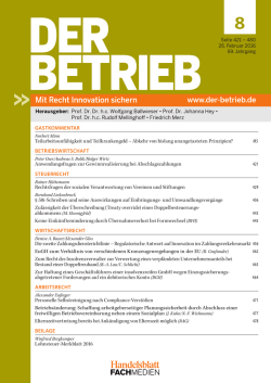 Heft 8 - Der Betrieb