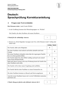 Deutsch Sprachprüfung Korrekturanleitung