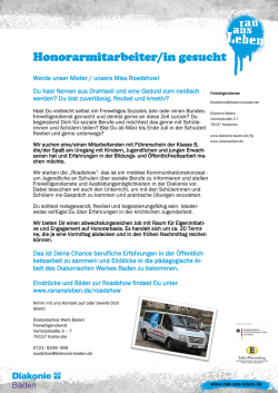 Honorarmitarbeiter/in gesucht