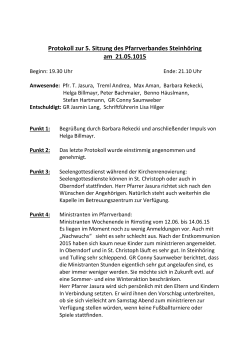 Protokoll PVR-Sitzung vom 21.05.2015