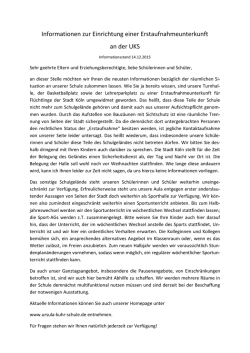 Infos Erstaufnahmeinrichtung - Ursula-Kuhr