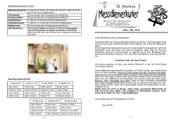 Messdienerplan April / Mai 2016 zum Drucken - Markuskirche