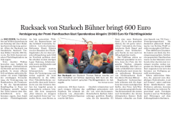 Rucksack von Starkoch Bühner bringt 600 Euro