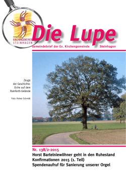 Die Lupe 2015-02 - Evangelische Kirchengemeinde Steinhagen