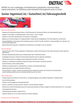 Senior Ingenieur(-in) / Gutachter(-in) Fahrzeugtechnik