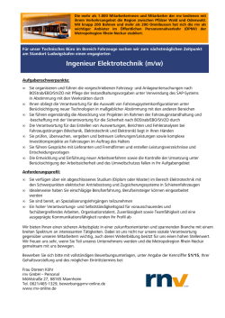 Ingenieur Elektrotechnik (m/w)