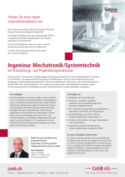 Ingenieur Mechatronik/Systemtechnik