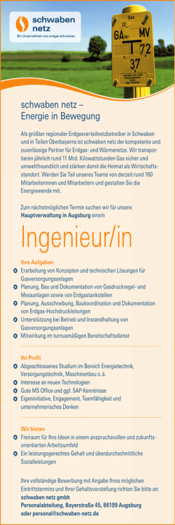 Ingenieur/in - Erdgas Schwaben