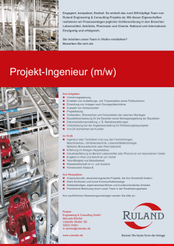 Projekt-Ingenieur (m/w) - Ruland Engineering & Consulting GmbH