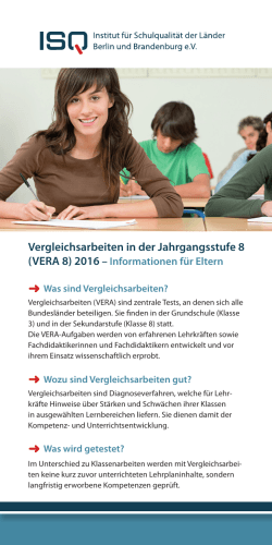 Elternflyer VERA 8 2016 - Institut für Schulqualität der Länder Berlin