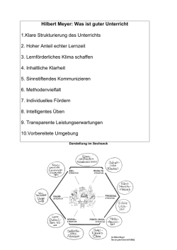 Hilbert Meyer: Was ist guter Unterricht 1.Klare