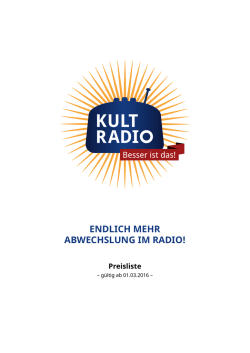 ENDLICH MEHR ABWECHSLUNG IM RADIO!