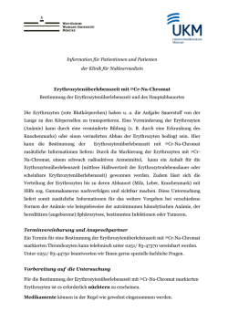 Information f&uuml;r Patientinnen und Patienten der Klinik f&uuml;r