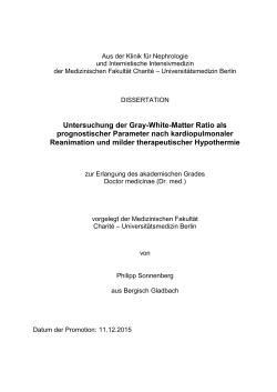 Aus der Klinik für Nephrologie - Dissertationen Online an der FU Berlin