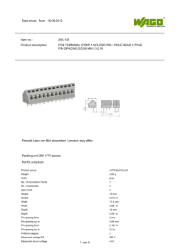 Data sheet from 18.06.2013 Item no.: 236