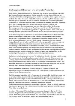 Erfahrungsbericht Erasmus+ Vrije Universiteit Amsterdam
