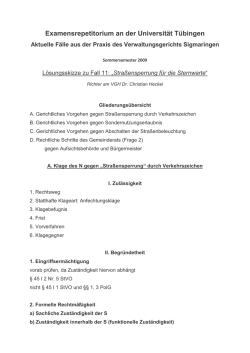 L&ouml;sungsskizze - Verwaltungsgericht Sigmaringen