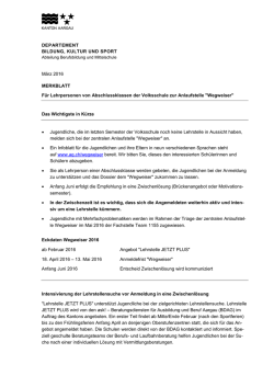 Merkblatt Wegweiser Lehrpersonen