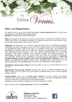 Pflanz- und Pflegeanleitung