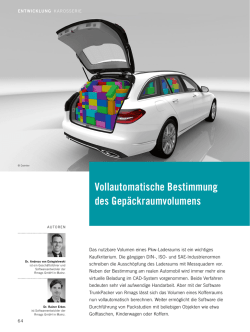 Vollautomatische Bestimmung des Gep&auml;ckraumvolumens