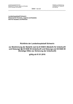 Richtlinie zur Bestimmung der Leistungen nach &sect; 22 SGB II