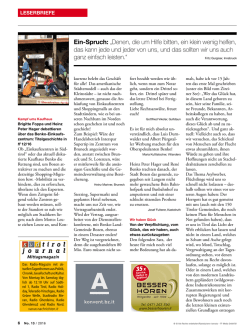 ein-spruch: &bdquo;Denen, die um Hilfe bitten, ein klein wenig helfen, das