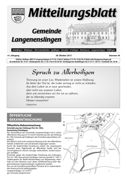 Spruch zu Allerheiligen - Gemeinde Langenenslingen