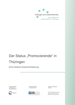 Der Status „Promovierende“ in Thüringen