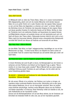 Impro-Hotel Classic / Juli 2015 Status (Ralf Schmitt) Im Mittelpunkt