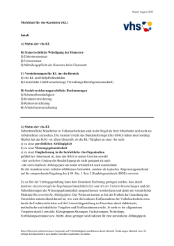 Merkblatt für vhs-Kursleiter (KL) Inhalt A) Status der vhs