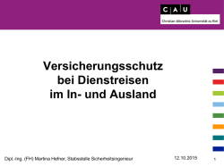 Session Versicherungsschutz, Präsentation von Martina Hefner