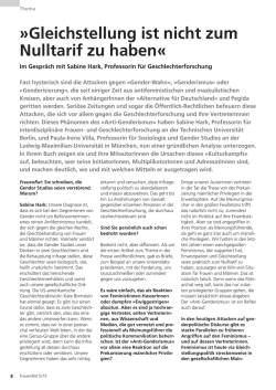 Gleichstellung ist nicht zum Nulltarif zu haben&laquo;