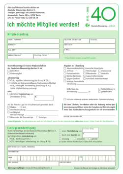 Ich m&ouml;chte Mitglied werden! - Rheuma