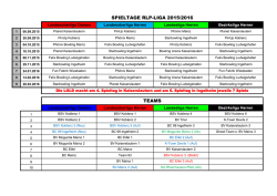 SPIELTAGE RLP-LIGA 2015/2016 TEAMS