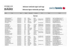 Kontaktadressen nationale Ligen nach Liga