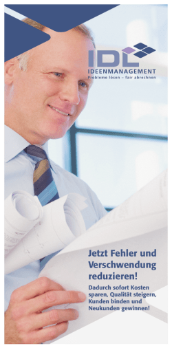 Jetzt Fehler und Verschwendung reduzieren!
