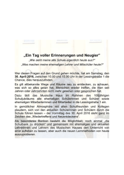 „Ein Tag voller Erinnerungen und Neugier”