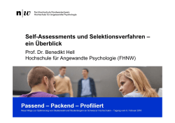 Self-Assessments und Selektionsverfahren – ein Überblick