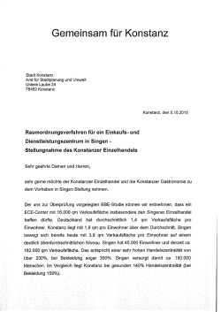 Stellungnahme des Konstanzer Einzelhandels.