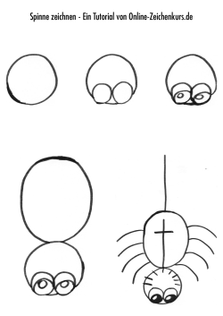Grusel Spinne Zeichenanleitung