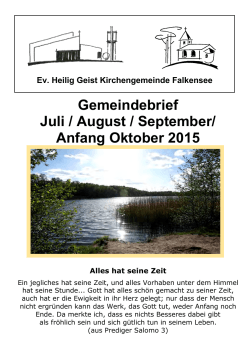 Gemeindebrief 07/ 2015 bis 10/ 2015 (als PDF Datei)